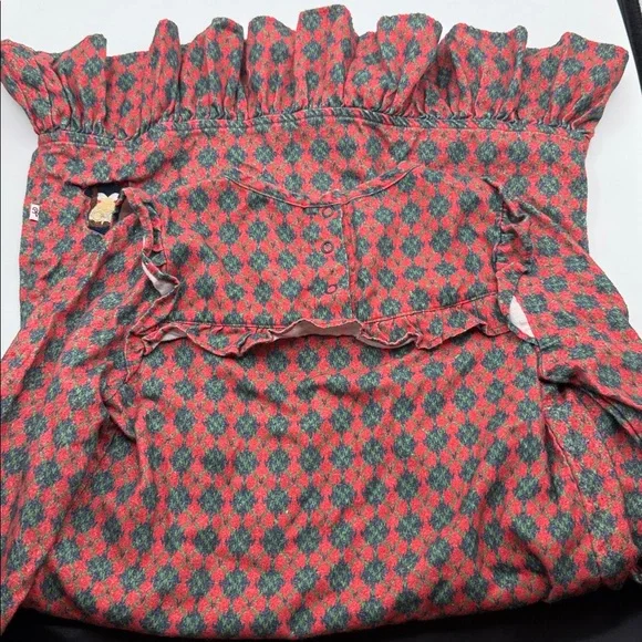 Girls American Girl x Posh Peanut Red Green Argyle Molly Nightgown Size 5/6 - Picture 5 of 5